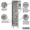 Salsbury Industries Wardrobe Locker, 15" W, 15" D, 78" H, (1) Wide, (3) Openings, Gray 83165GY-A